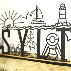 Sylt Silhouette | North Sea Decor | Gift for Sylt Fans & Vacationers | Minimalist Art | Island Poster