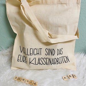 Jutetasche Klassenarbeiten Lehrerin Lehrer Bild 1