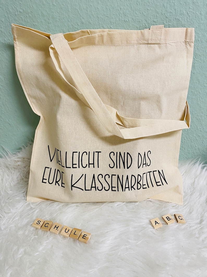 Jutetasche Klassenarbeiten Lehrerin Lehrer Bild 1