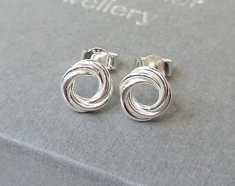 Sterling Silver Knot Stud Earrings