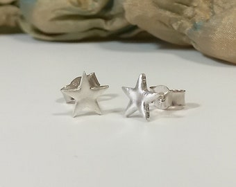 Star Stud Earrings, Sterling Silver Earrings, Small Second Hole Studs, Celestial Jewellery