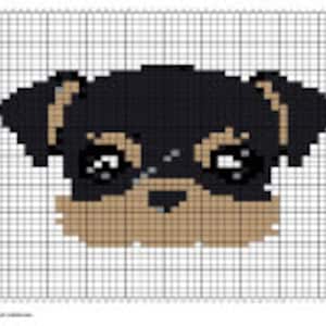 Knitting, crochet pattern gragh, puppy yorkshire terrier