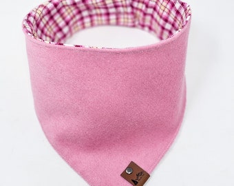 Dog Bandana "Rose City" Wool pink Snap on style dog neck wear Dog clothes BoHo style