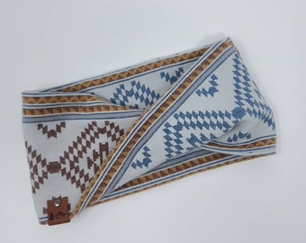 Dog infinity Scarf "Tokatee" Aztec Twist Scarf Brown Aztec dog neck wear BoHo style