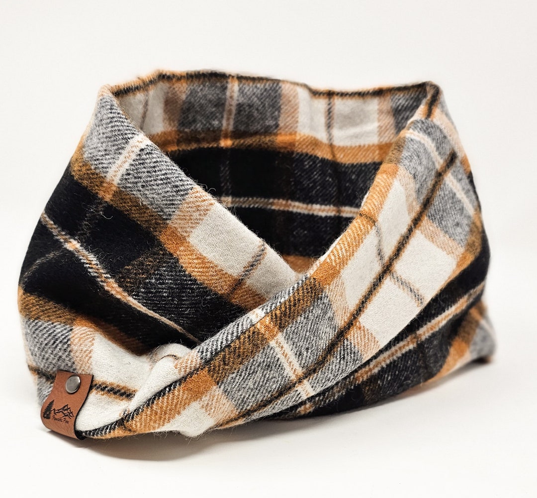 Dog Infinity Scarf tigard Twist Scarf in Black and Orange Dog Neck Wear