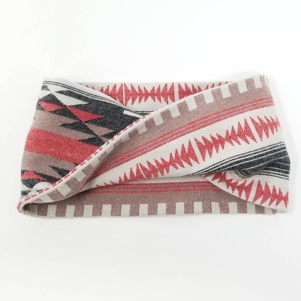 Bufanda infinita para perros "Altoona" Bufanda Azteca Twist en Negro y Rojo Bufanda Azteca para perro estilo BoHo