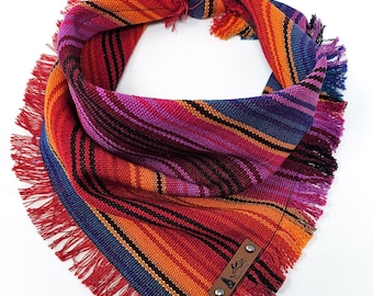 Pet Bandana "Painted Hills" Red/Orange Guatemalan cotton