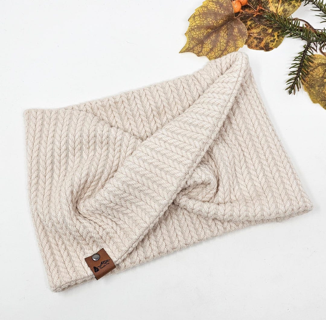 Pet Infinity Scarf "woodinville" Twist Scarf in Cream White Cable Knit Cozy Dog Neck Wear Cat Boho Style - Etsy