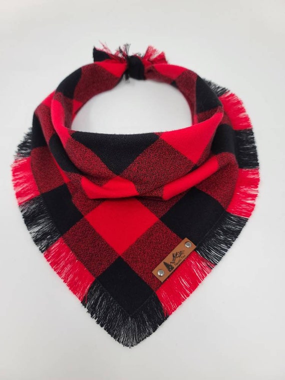 Dog Bandana buckley Red and Black Buffalo Plaid - Etsy UK