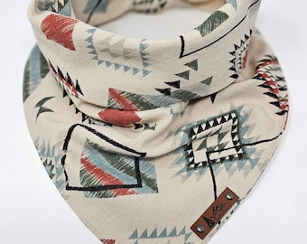 Pet Bandana "Wickiup" cotton Geo Aztec dog neck wear BoHo style cat or dog accessory