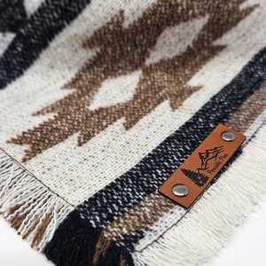 Pet Bandana Tolowa LIMITED EDITION Black and Brown Aztec design Frayed Edges dog neck wear Dog clothes BoHo style image 5