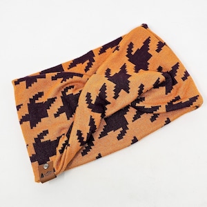 Dog infinity Scarf &quot;Crescent&quot; Twist Scarf in Orange and Burgundy Cozy dog neck wear BoHo style