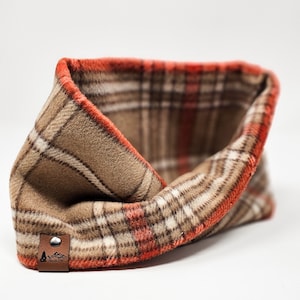 Dog infinity Scarf &quot;Gilson&quot; Twist Scarf in Tan and Orange dog neck wear BoHo style