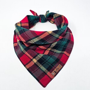 Pet Bandana "Lamona" Red, Gold and Green cotton DOG neck wear CAT clothes BoHo style