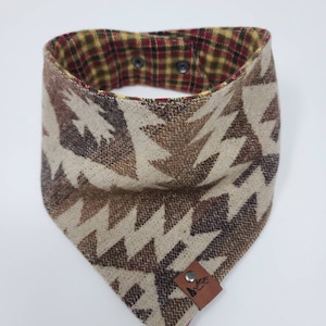 Pet Bandana &quot;Alder&quot; Wool Aztec Snap on style dog neck wear Dog clothes CAT BoHo style