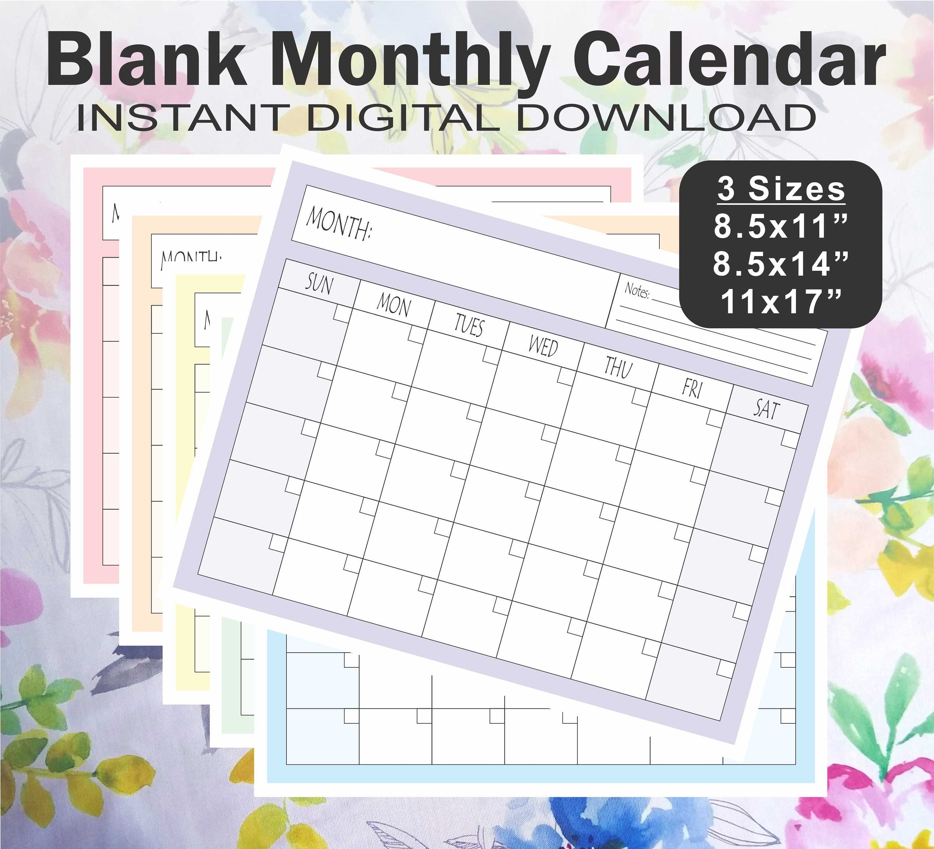 安い割引 Printable Calendar, Blank Printable Blank Calendar Monthly カレンダー