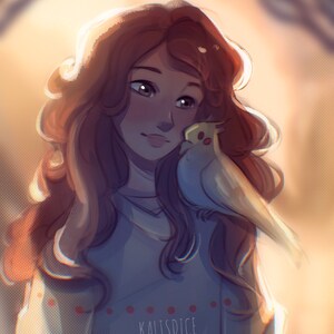 DIGITAL Dibujo personalizado para mascotas, retrato de mascotas kawaii, pintura de mascotas personalizada, dibujo de la foto, amante de las aves, regalo para el amante de los animales, aves lindas