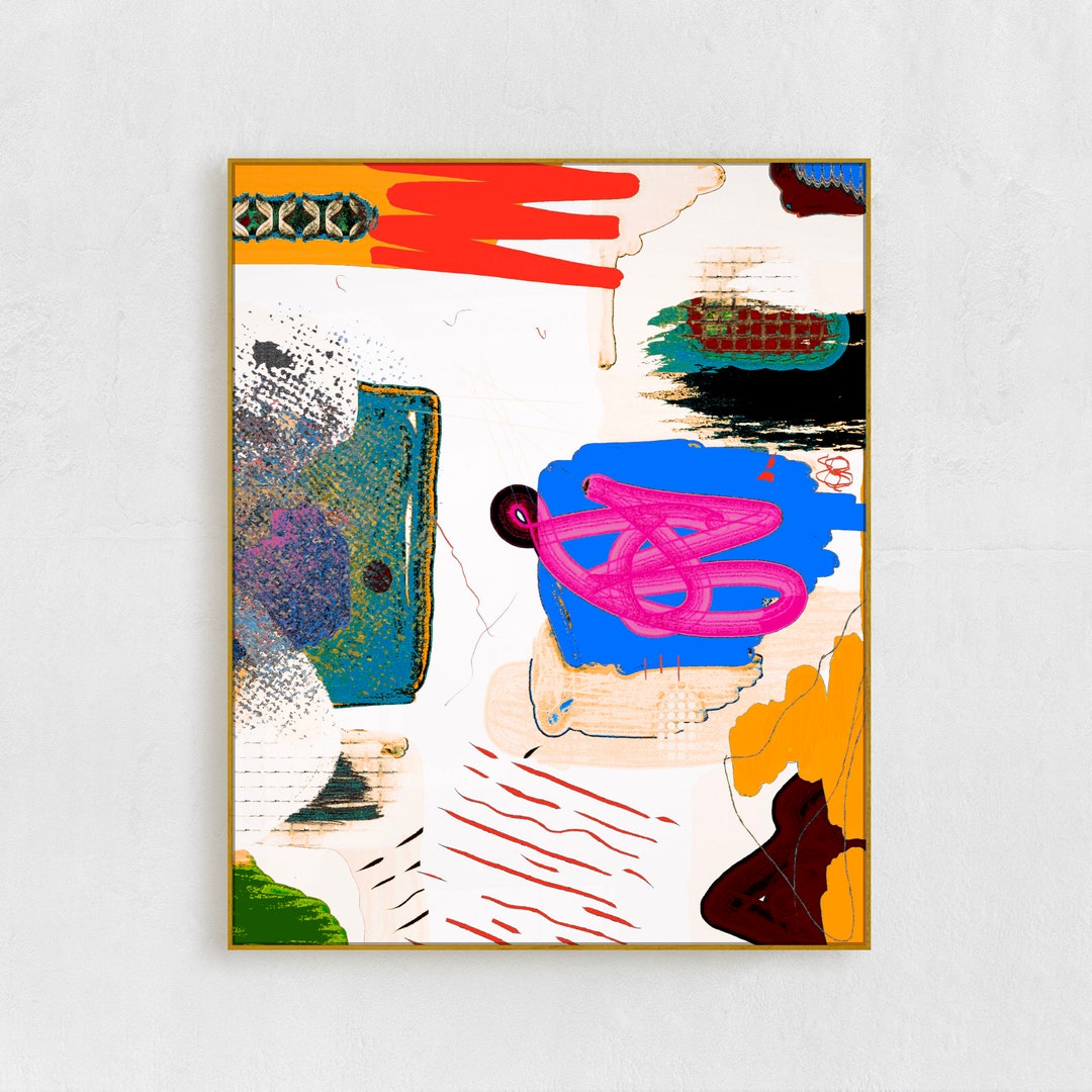 Abstract Printable Art, Digital Download, Abstract Digital Print, Colorful Eclectic Modern Art