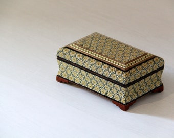 Persian Khatam - Inlaid Wooden MicroMosaic Trinket Box - Premium Quality