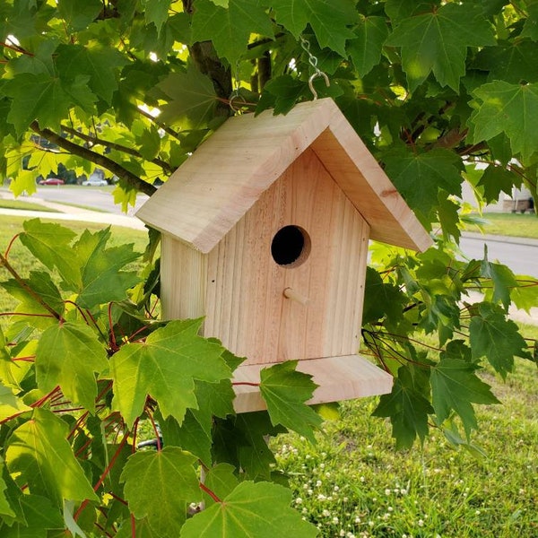 Cedar Birdhouse, Garden Decoration, Unfinished Birdhouse