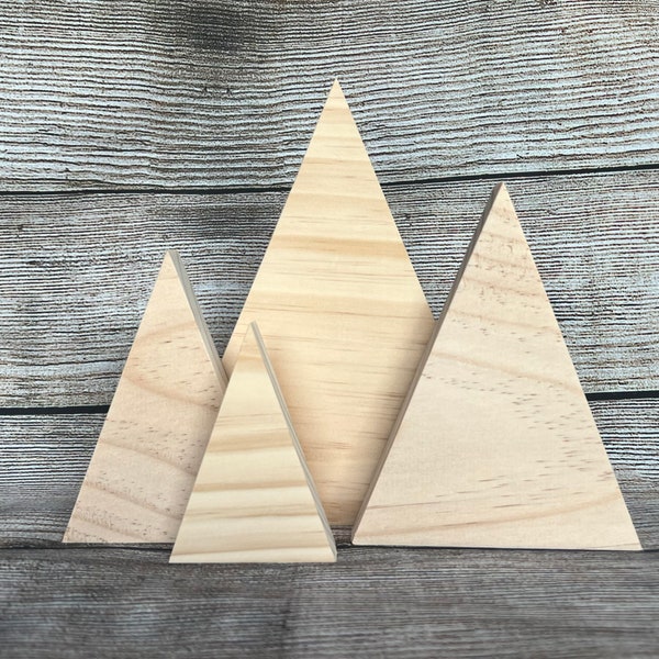 Wooden Triangles Blocks Etsy