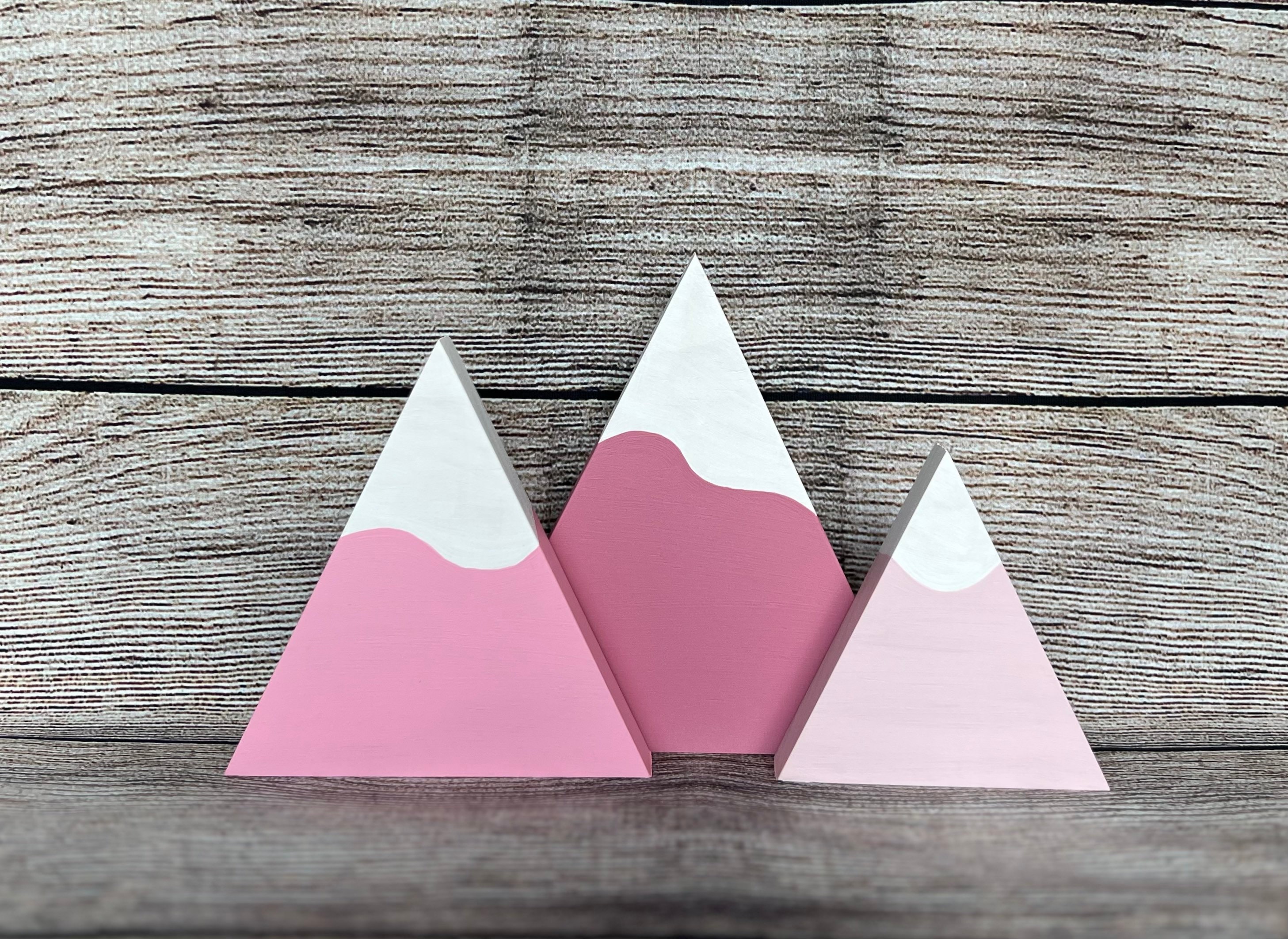 Pink Wooden Mountains Nursery Decor Kids Room Decor Girls Etsy