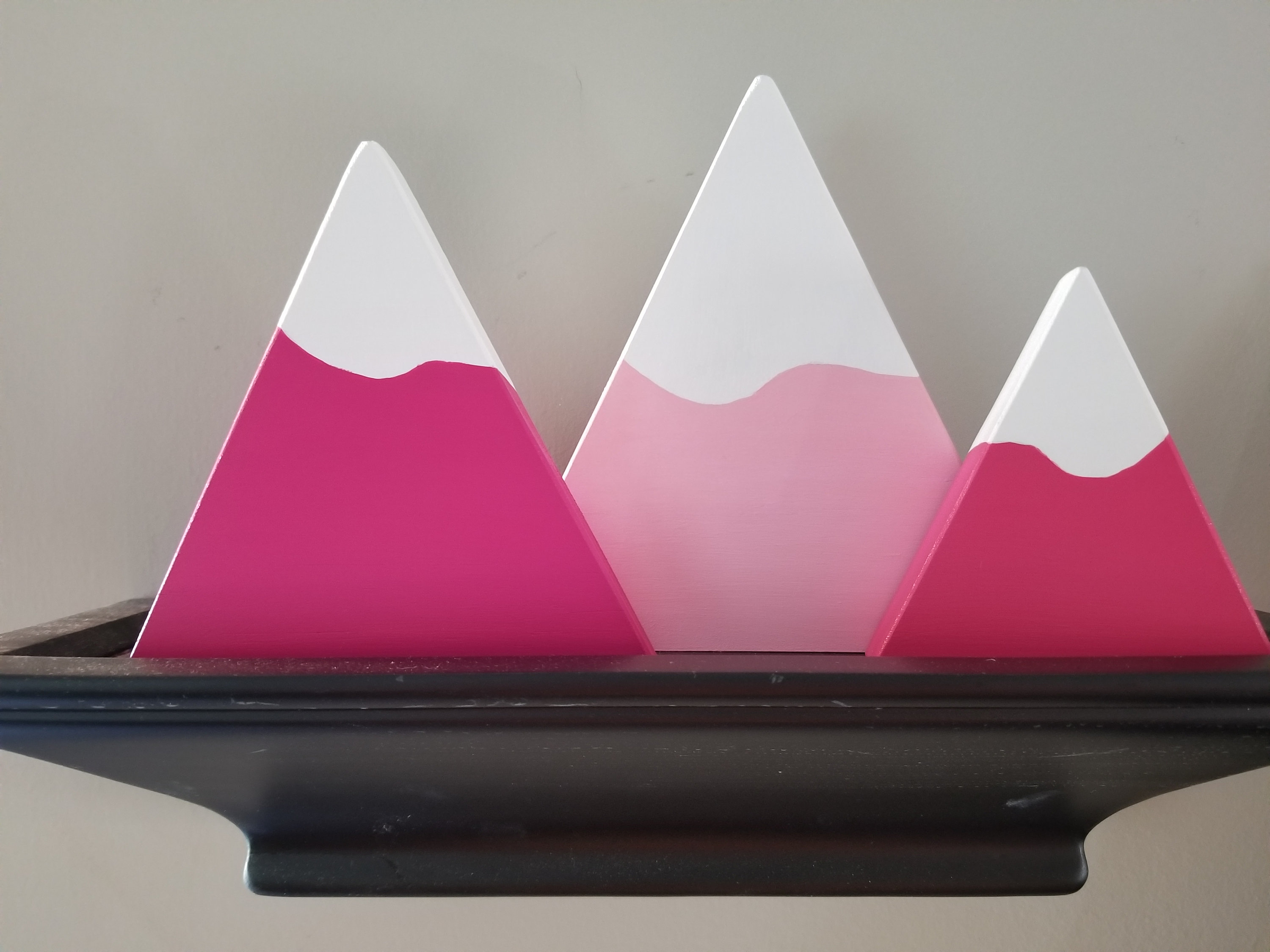 Pink Wooden Mountains Nursery Decor Kids Room Decor Girls Etsy
