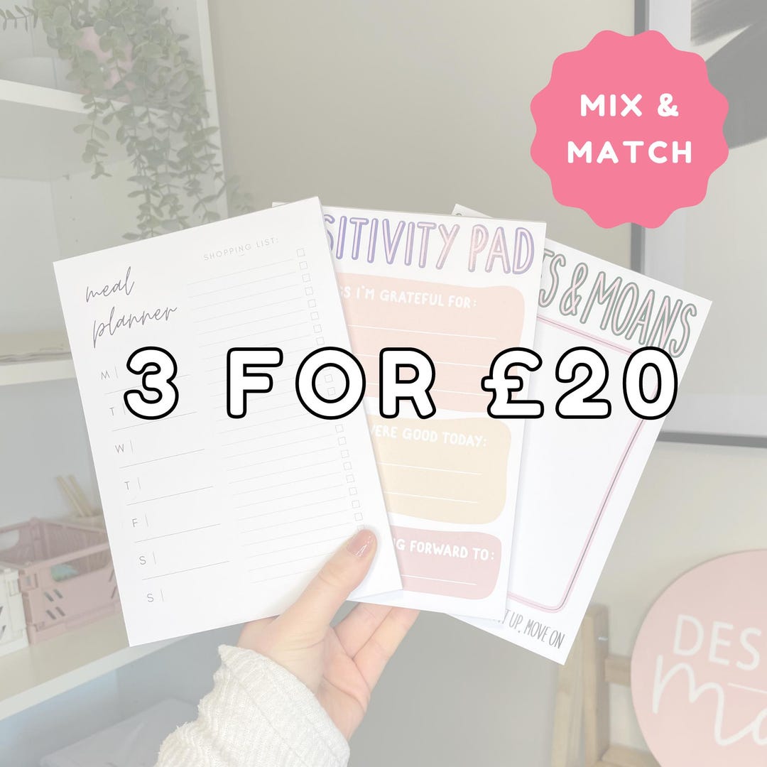 A5 Notepad Bundle | Mix & Match | Tear off Notepads | Planner Notepads ...