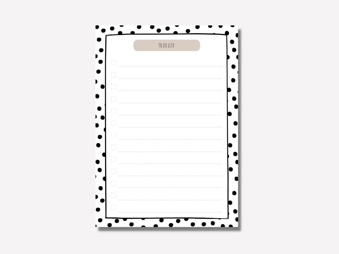 Polka Dot to Do List Notepad Planner Organiser Etsy