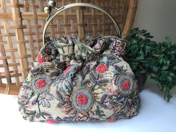 Beaded Tapestry Clutch Purse
