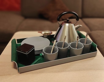 XXL Design-Tablett (Grün / Hellgrau lackiert)
