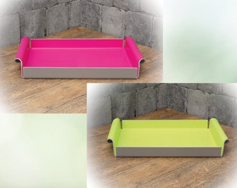 Design-Tablett aus Vinyl (Limette / Orchidee lackiert)