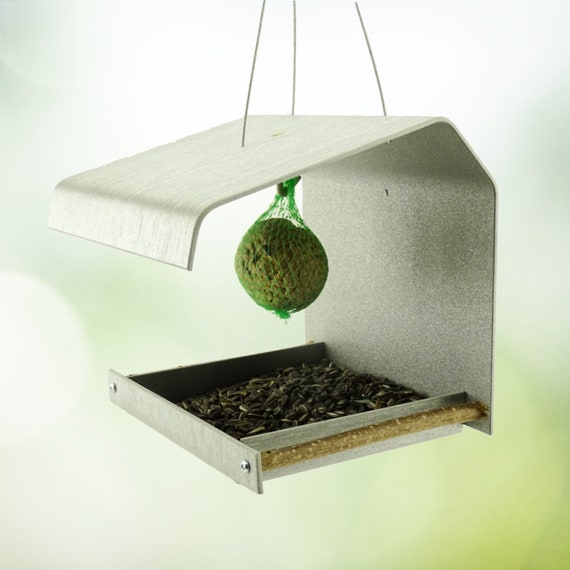 Design Bird Food House modern Roof silver Etsy