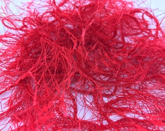 3 Yards Eyelash Trim Fun Fur Yarn ~ Red