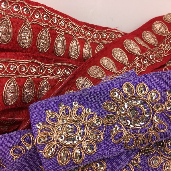 Indian Sari Silk Trim ~ 24" piece