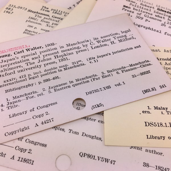 Vintage Library Catalog Cards