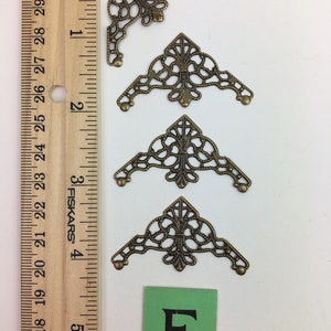 Filigree Vintage Style Fancy Book Corner Embellishments 4pc F - 2" Bronze