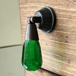 Absinthe ~ Antique Style Dark Green Glass Drop Pull
