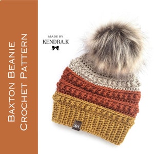 CROCHET PATTERN: The Baxton Beanie Toque Hat Crochet Pattern PDF