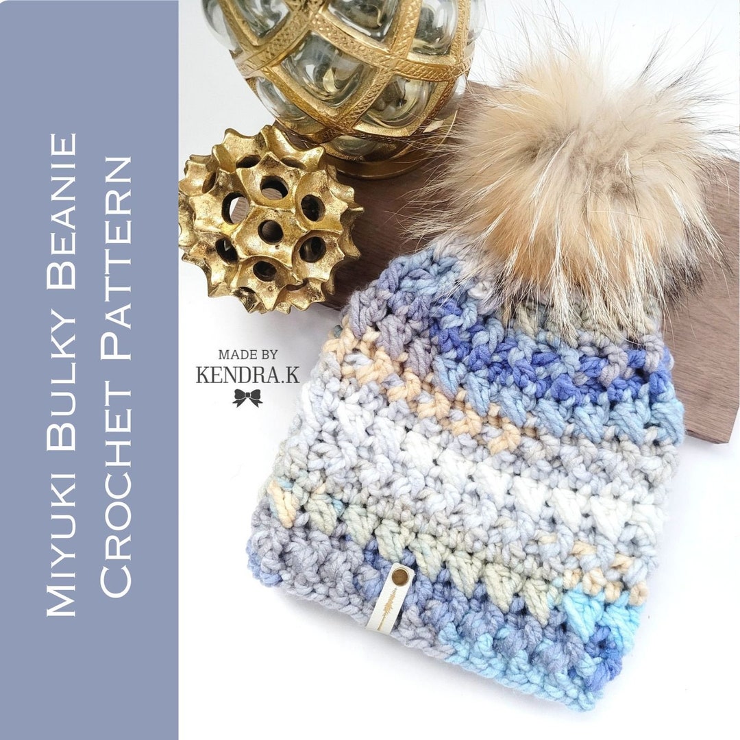 Miyuki Bulky Beanie Crochet PATTERN: Easy Textured Hat (PDF Pattern) - Etsy