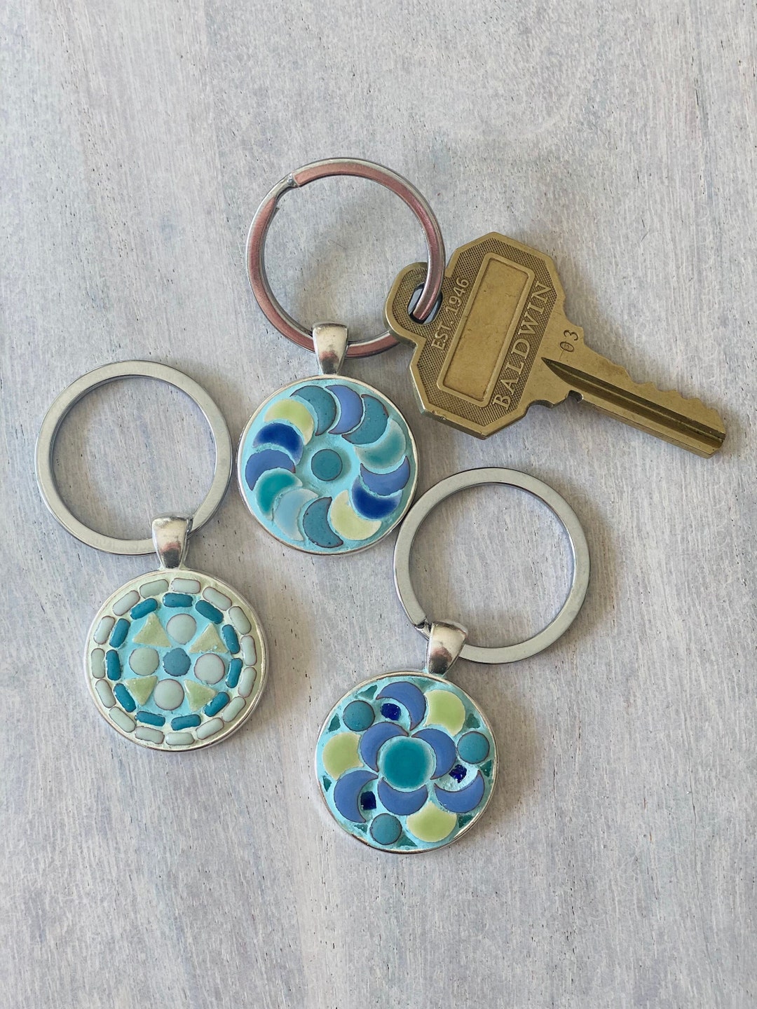 Moroccan Mosaic Keychain Mosaic Keychain Mosaic Tile Etsy