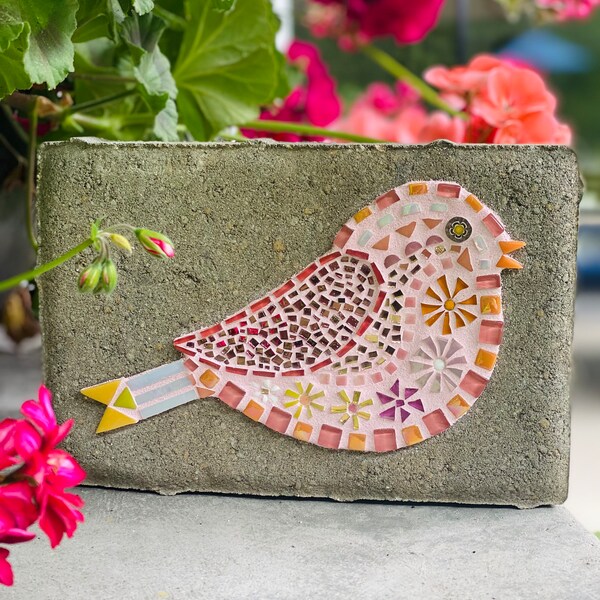 Mosaic Garden Stone Etsy