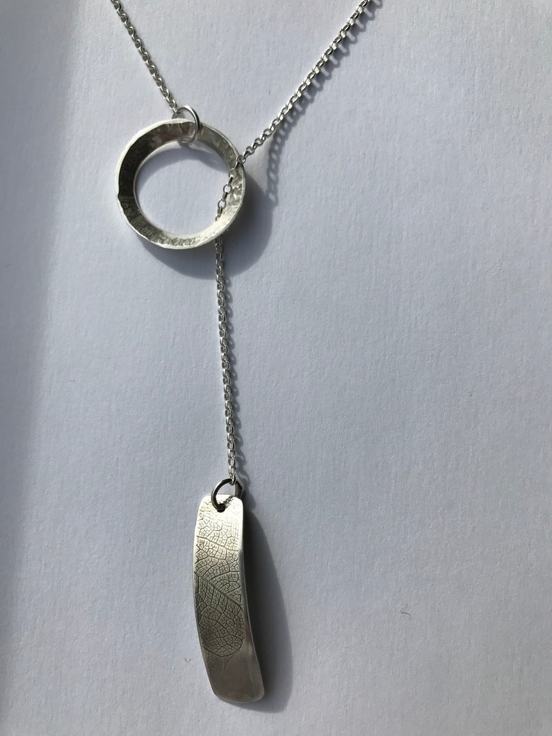 Silver Textured Lariat