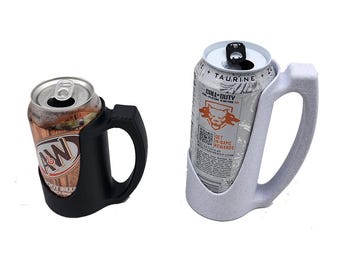3D Printed Can Holder with Mug Handle | 3D Print | Can Holder | 12 / 16 oz Can | Mug | Mug Handle