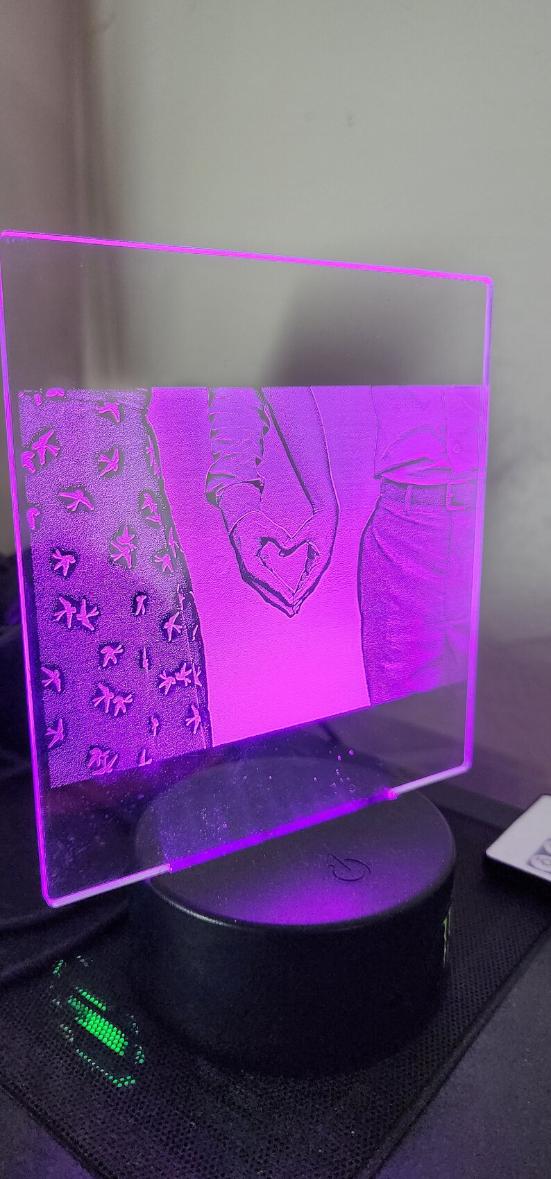 Photo Engraved Acrylic LED Light Photo Acrylic LED Etsy