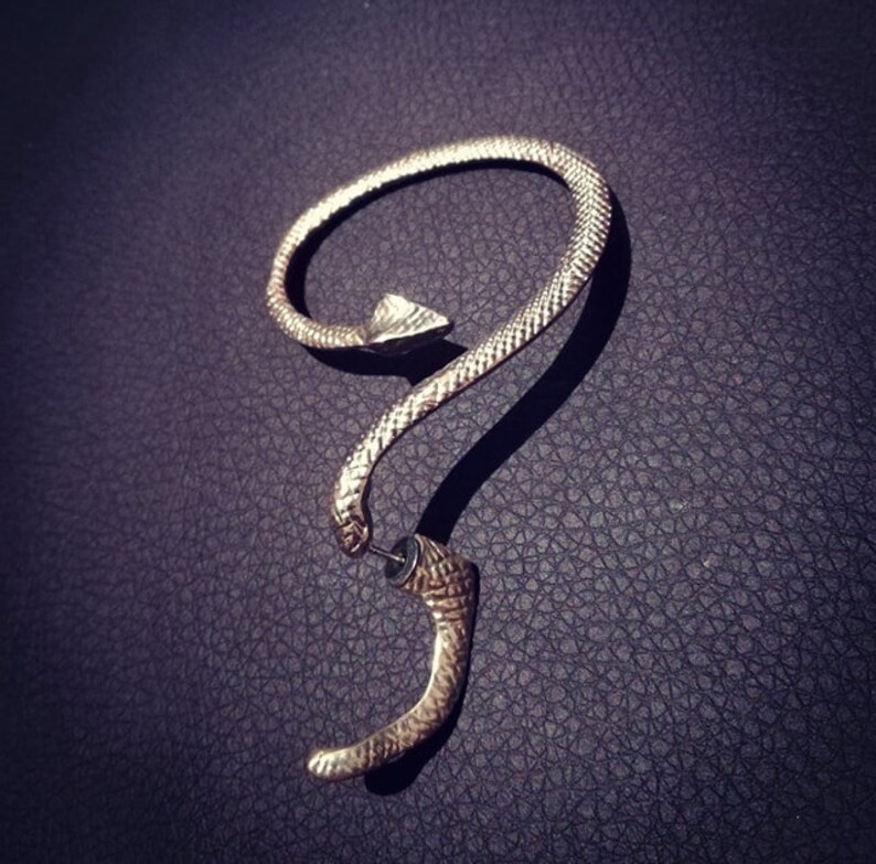 Snake style ear climber cuff earring