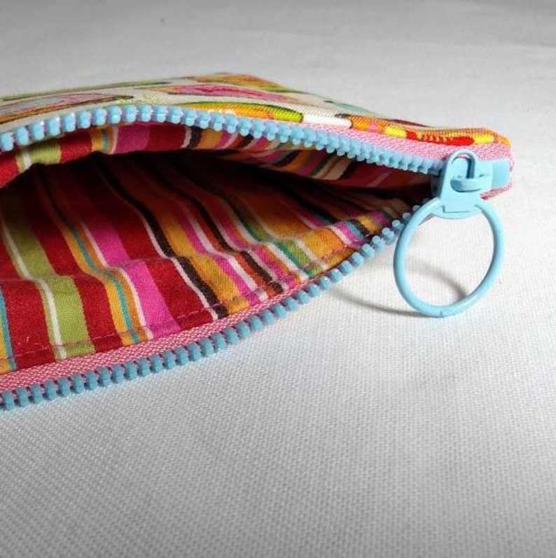 Coin purse Zipper pouch Tinned fish print Passport holder Make up bag
