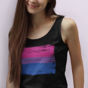 Bisexual Pride Tank Top – Vintage Distressed Bi Flag