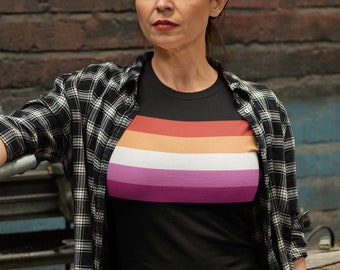 Lesbian Pride Flag T-Shirt - Minimalist Gay Pride - WLW