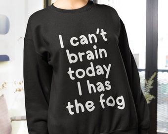 Spoonie Sweatshirt - I Can't Brain Today I Has The Fog - Chronic Illness Flare Day Awareness